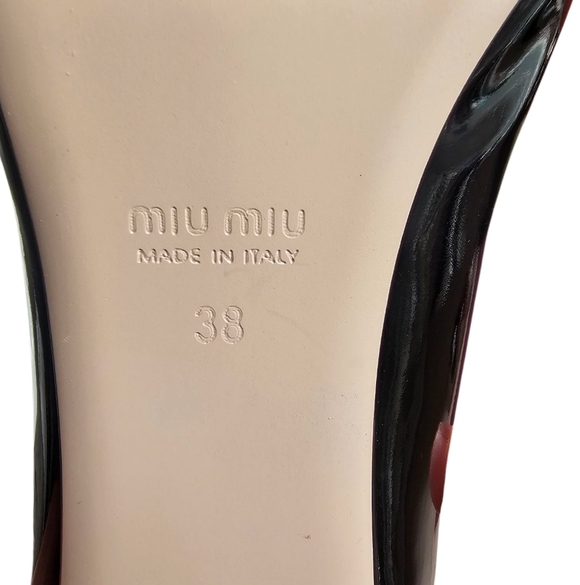 Miu Miu Embellished Jeweled Crystal Block Heel Black Patent Leather Pumps. Sz 38 - Picture 8 of 8